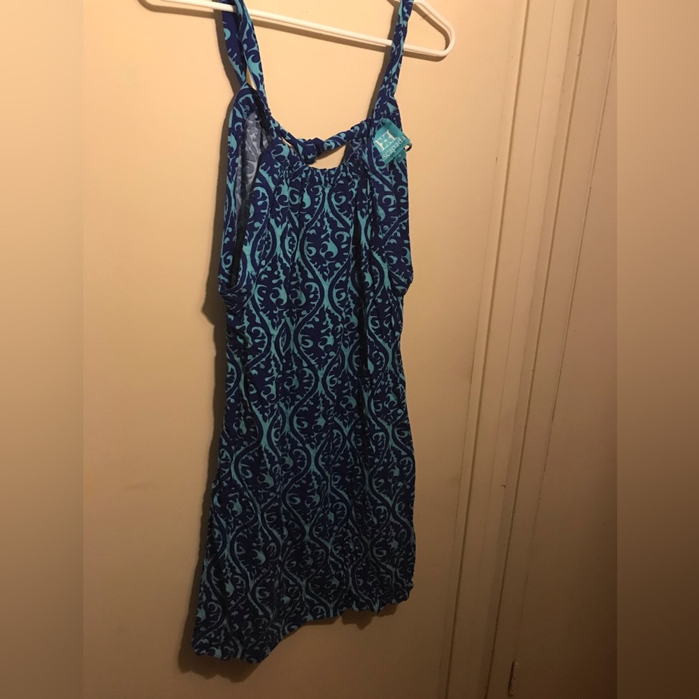 Sleeveless Blue Patterned Women's Dress by Escapada 0021